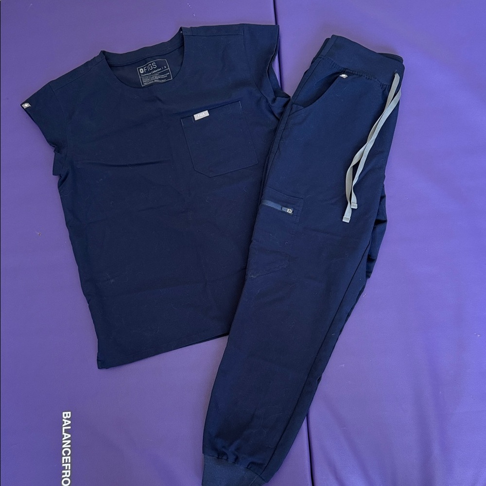 Figs Navy Blue Scrub Set